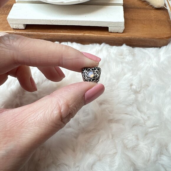 Pandora October Signature Heart Charm - Picture 1 of 5